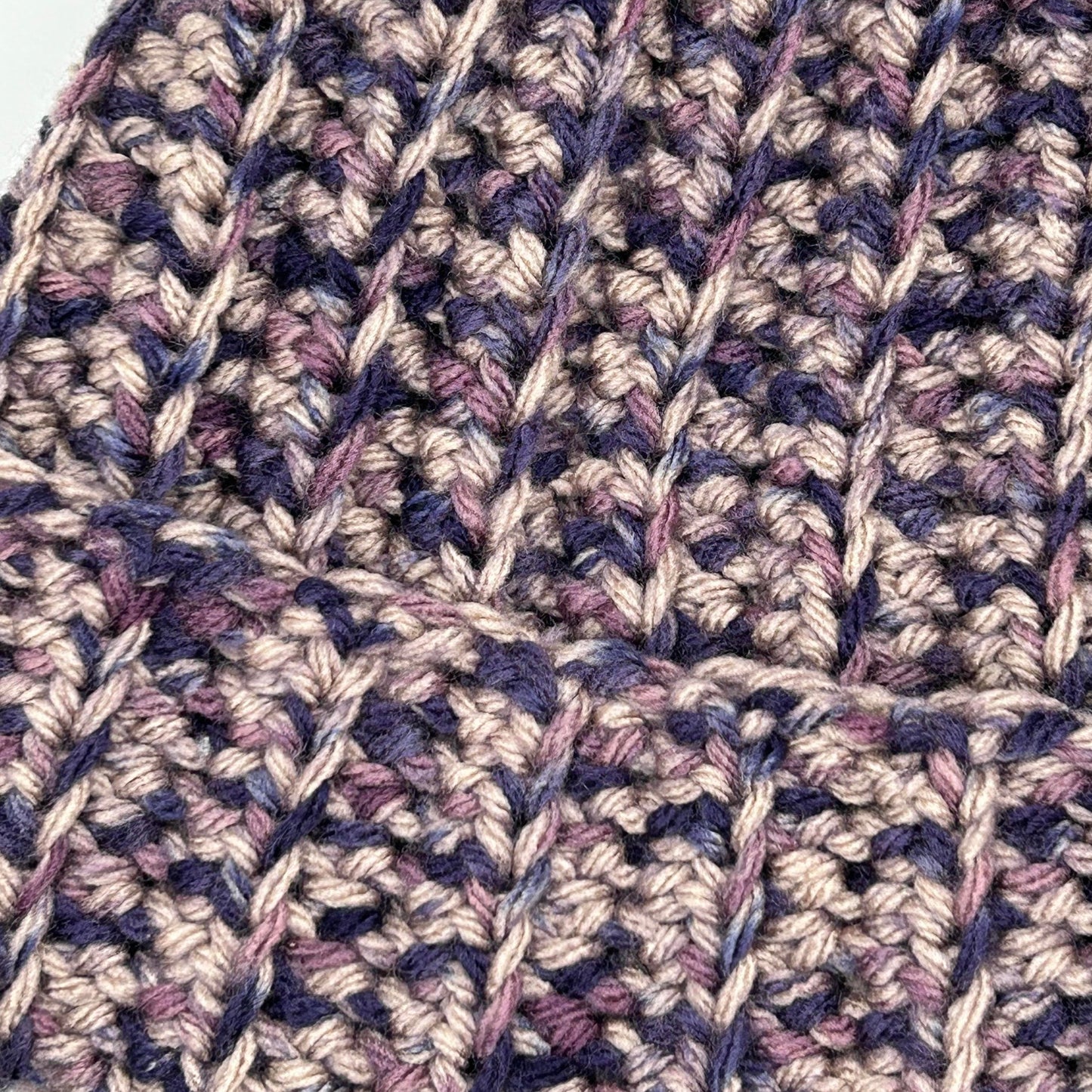 Multi-Colored Purple Crochet Beanie