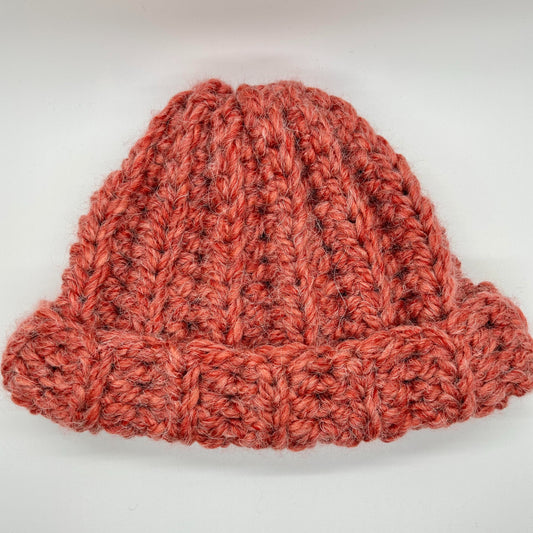 Dusty Coral Crochet Beanie