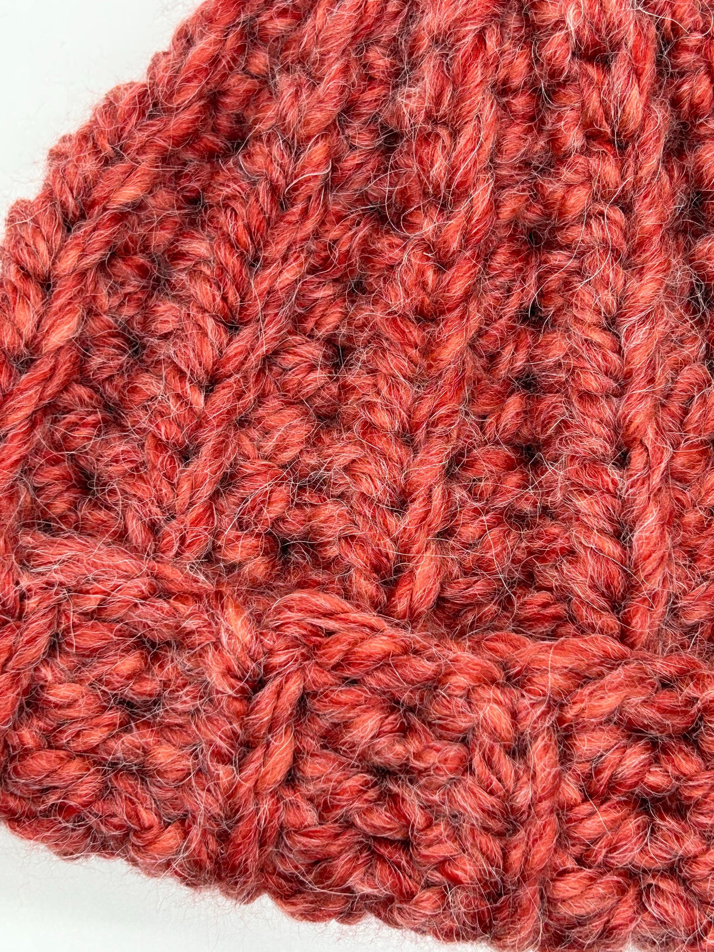 Dusty Coral Crochet Beanie